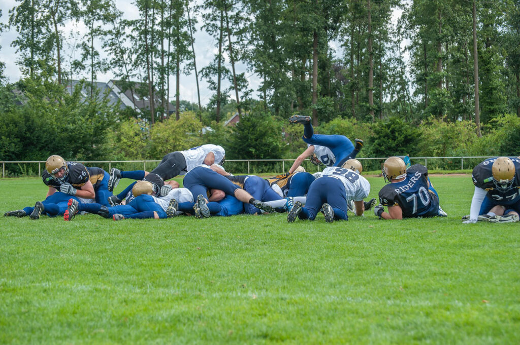 Men playing footbal